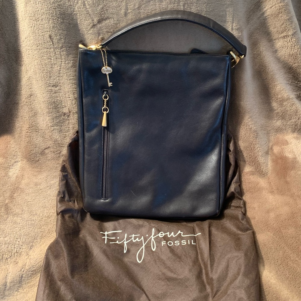 Fossil Fifty-Four Paradox zip top leather bag